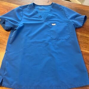 Figs Catarina Scrub Top-Royal Blue-Size Large